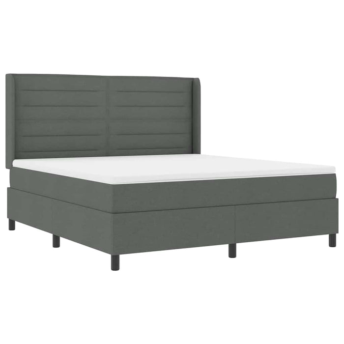 Pat cu arc LED cu saltea Gri închis 180 x 200 cm țesătură - WALTI WALTI
