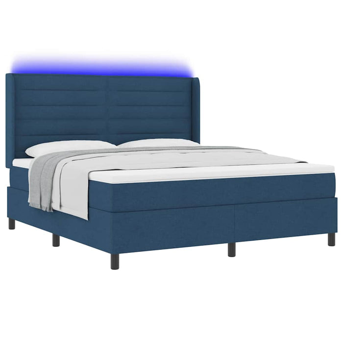 Pat cu arc LED cu saltea albastru 180 x 200 cm țesătură - WALTI WALTI