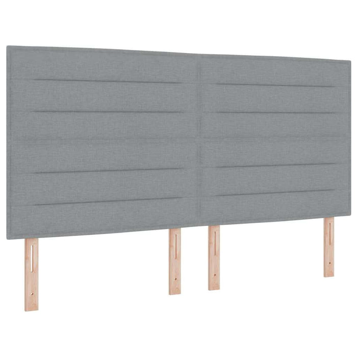 Pat cu arc LED cu saltea Gri deschis 200 x 200 cm țesătură - WALTI WALTI