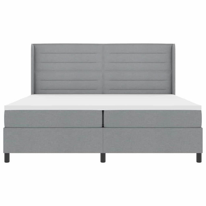Pat cu arc LED cu saltea Gri deschis 200 x 200 cm țesătură - WALTI WALTI