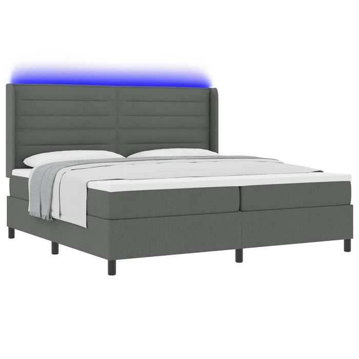 Pat cu arc LED cu saltea Gri închis 200 x 200 cm țesătură - WALTI WALTI