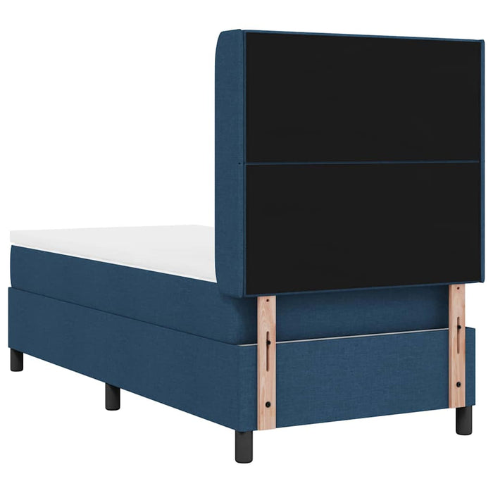 Pat cu arc LED cu headboard albastru 90 x 190 cm țesătură - WALTI WALTI