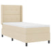Pat cu arc LED cu saltea cu headboard Crem 90 x 200 cm țesătură - WALTI WALTI