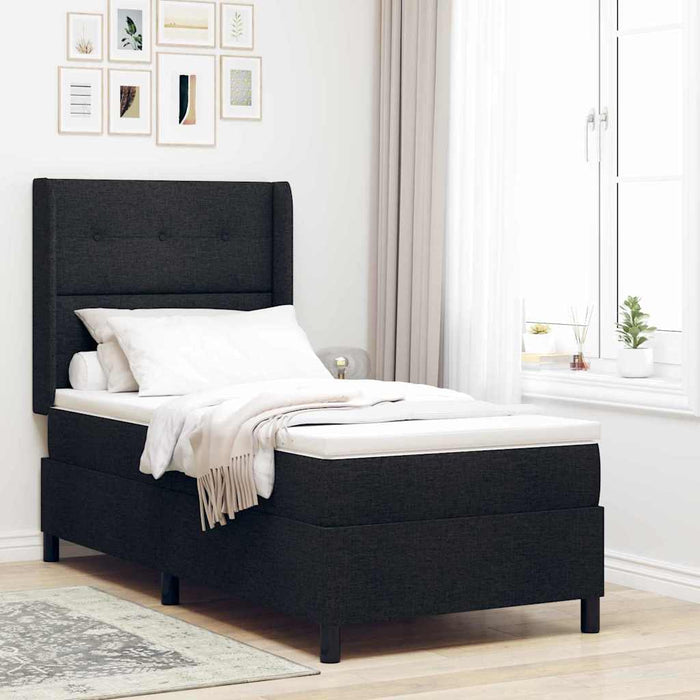 Pat cu arc LED cu headboard Negru 100 x 200 cm țesătură WALTI