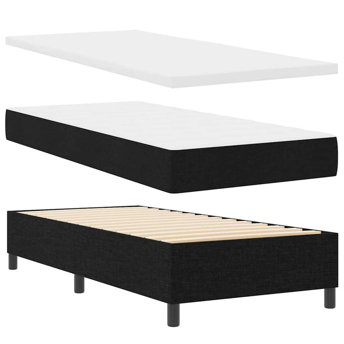 Pat cu arc LED cu headboard Negru 100 x 200 cm țesătură WALTI