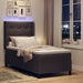 Pat cu arc LED cu headboard Maro închis 100 x 200 cm țesătură - WALTI WALTI
