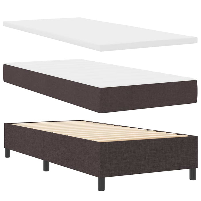 Pat cu arc LED cu headboard Maro închis 100 x 200 cm țesătură - WALTI WALTI