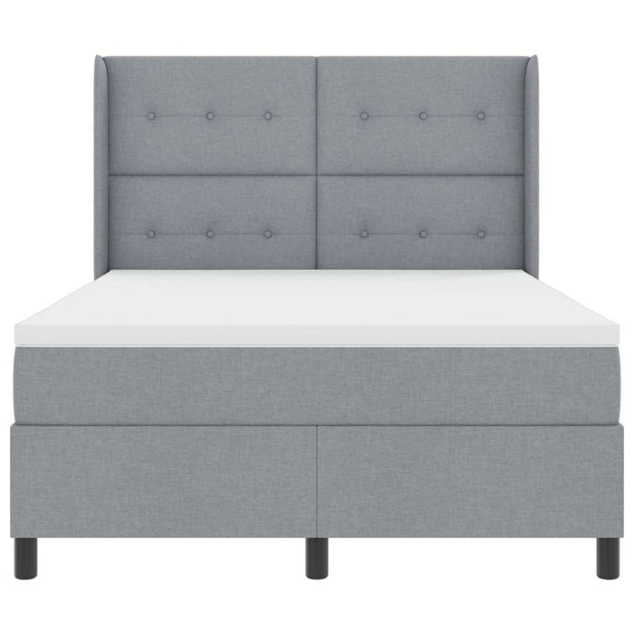 Pat cu arc LED cu saltea Gri deschis 140 x 190 cm țesătură - WALTI WALTI