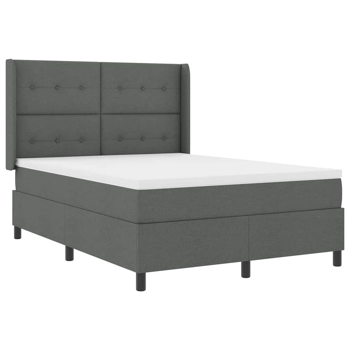 Pat cu arc LED cu saltea Gri închis 140 x 190 cm țesătură - WALTI WALTI