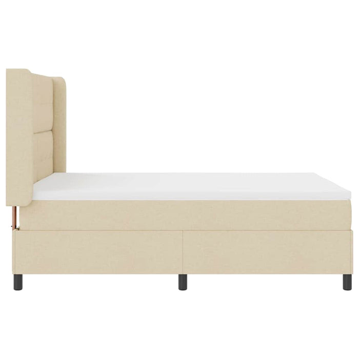 Pat cu arc LED cu saltea Crem 140 x 190 cm țesătură - WALTI WALTI