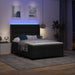Pat cu arc LED cu headboard Negru 140 x 200 cm țesătură - WALTI WALTI
