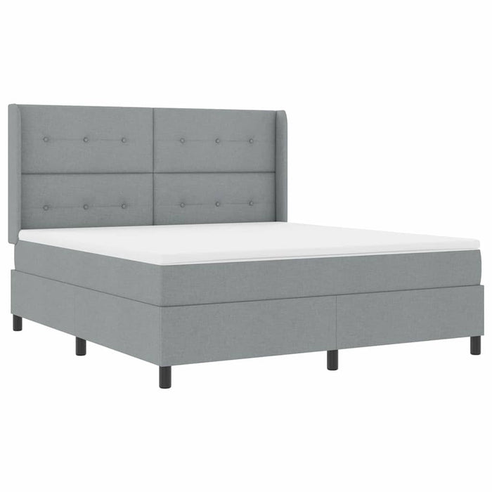 Pat cu arc LED cu saltea Gri deschis 180 x 200 cm țesătură - WALTI WALTI