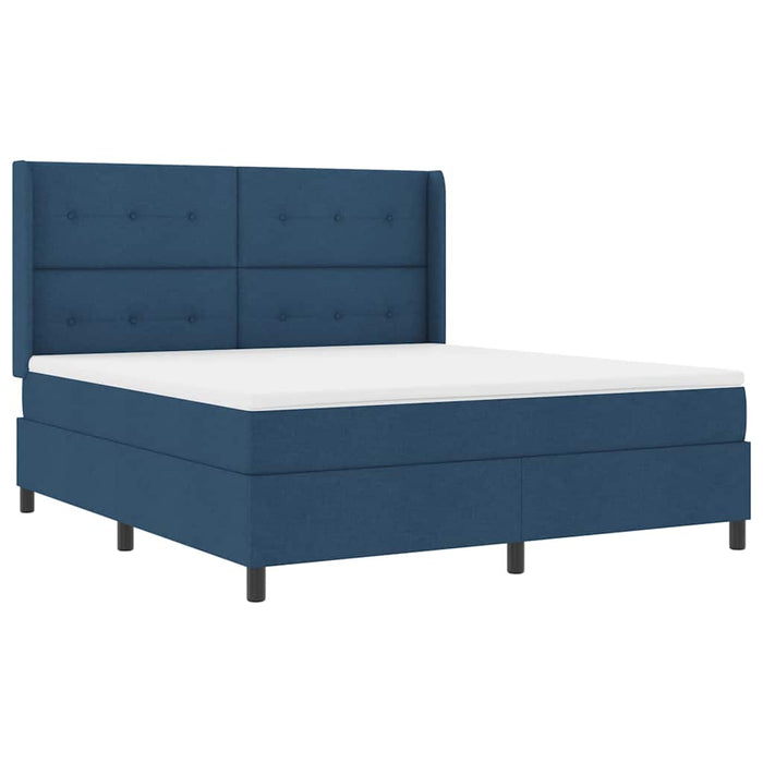 Pat cu arc LED cu headboard albastru 180 x 200 cm țesătură - WALTI WALTI