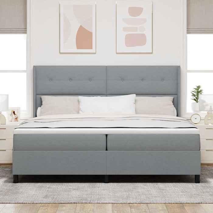 Pat cu arc LED cu headboard Gri deschis 200 x 200 cm țesătură WALTI