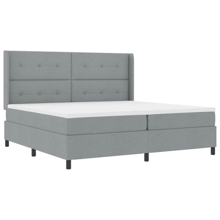 Pat cu arc LED cu headboard Gri deschis 200 x 200 cm țesătură WALTI