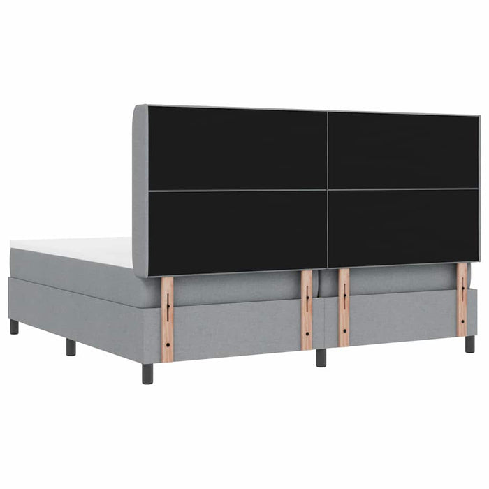 Pat cu arc LED cu headboard Gri deschis 200 x 200 cm țesătură WALTI