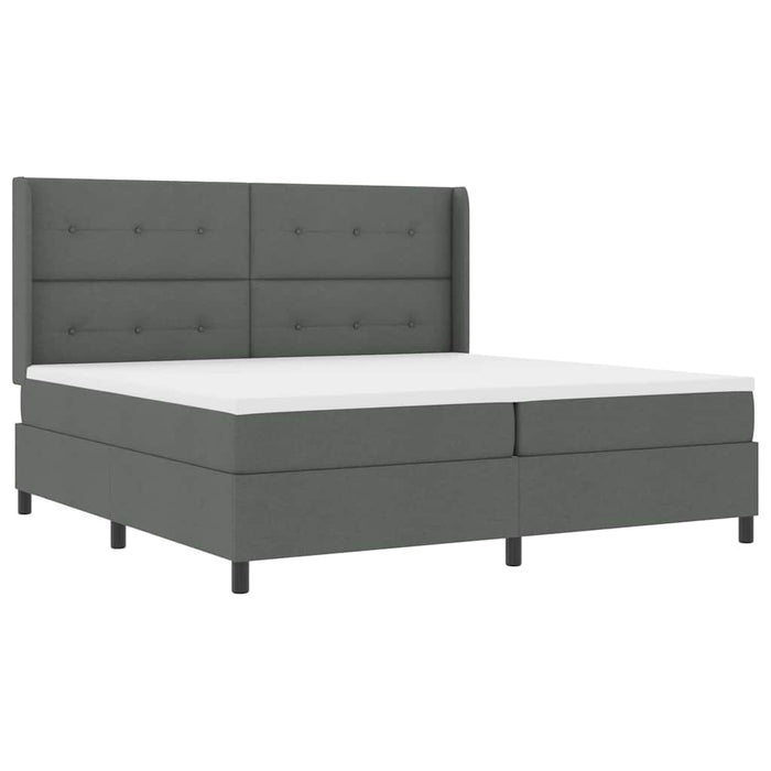 Pat cu arc LED cu headboard Gri închis 200 x 200 cm țesătură - WALTI WALTI