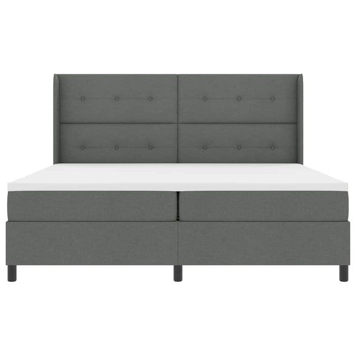 Pat cu arc LED cu headboard Gri închis 200 x 200 cm țesătură - WALTI WALTI