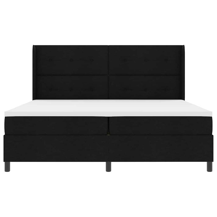 Pat cu arc LED cu headboard Negru 200 x 200 cm țesătură WALTI