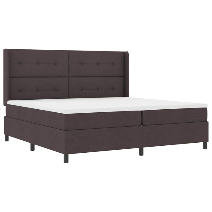Pat cu arc LED cu headboard Maro închis 200 x 200 cm țesătură WALTI