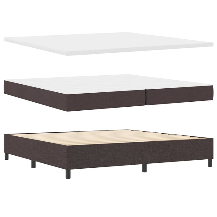 Pat cu arc LED cu headboard Maro închis 200 x 200 cm țesătură WALTI