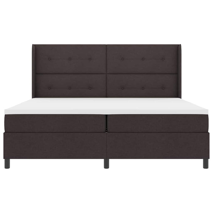 Pat cu arc LED cu headboard Maro închis 200 x 200 cm țesătură WALTI