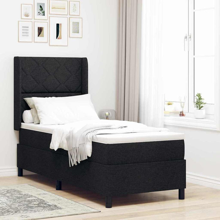 Pat cu arc LED cu headboard Negru 80 x 200 cm țesătură WALTI
