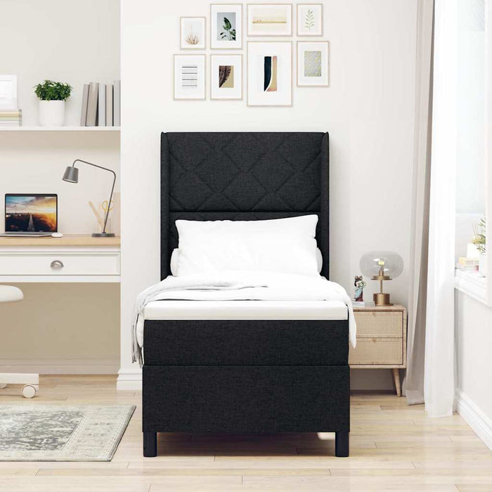 Pat cu arc LED cu headboard Negru 80 x 200 cm țesătură WALTI