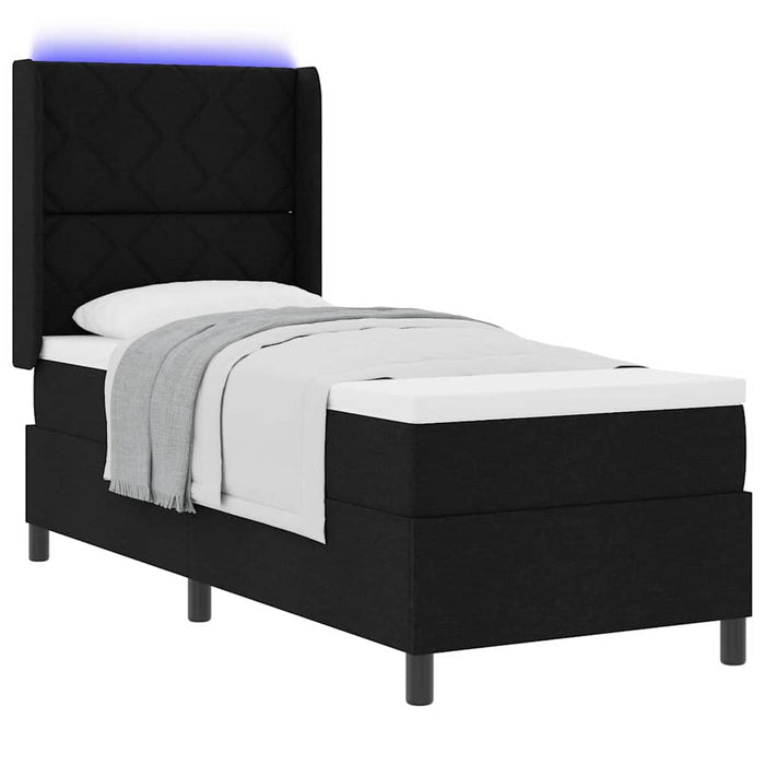 Pat cu arc LED cu headboard Negru 80 x 200 cm țesătură WALTI