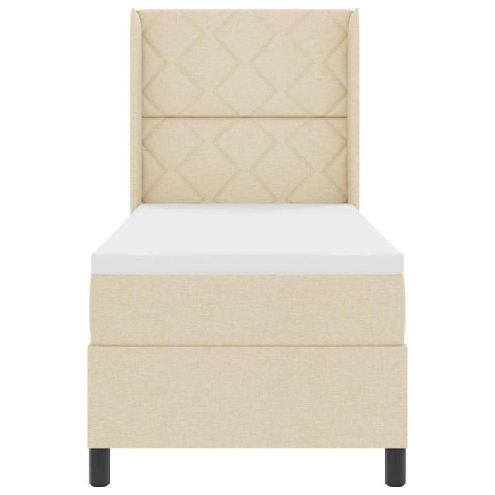 Pat cu arc LED cu headboard Crem 80 x 200 cm țesătură WALTI