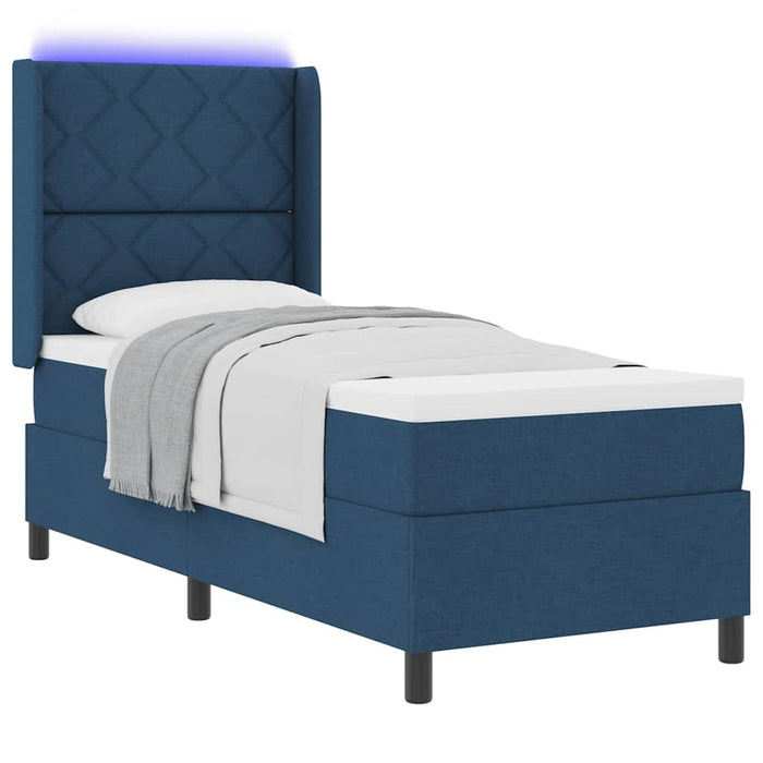 Pat cu arc LED cu headboard albastru 80 x 200 cm țesătură WALTI