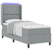 Pat cu arc LED cu headboard Gri deschis 90 x 190 cm țesătură - WALTI WALTI
