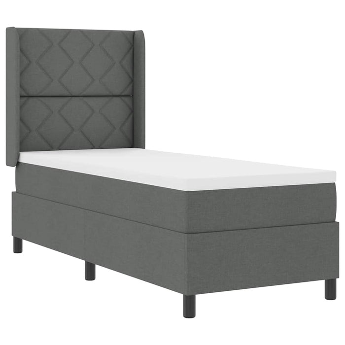 Pat cu arc LED cu headboard Gri închis 90 x 190 cm țesătură WALTI