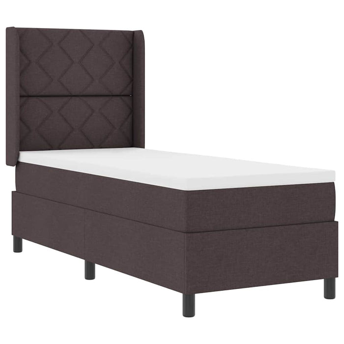 Pat cu arc LED cu headboard Maro închis 90 x 190 cm țesătură WALTI