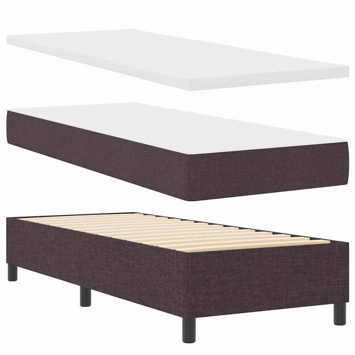 Pat cu arc LED cu headboard Maro închis 90 x 190 cm țesătură WALTI
