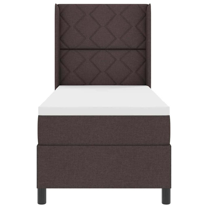 Pat cu arc LED cu headboard Maro închis 90 x 190 cm țesătură WALTI