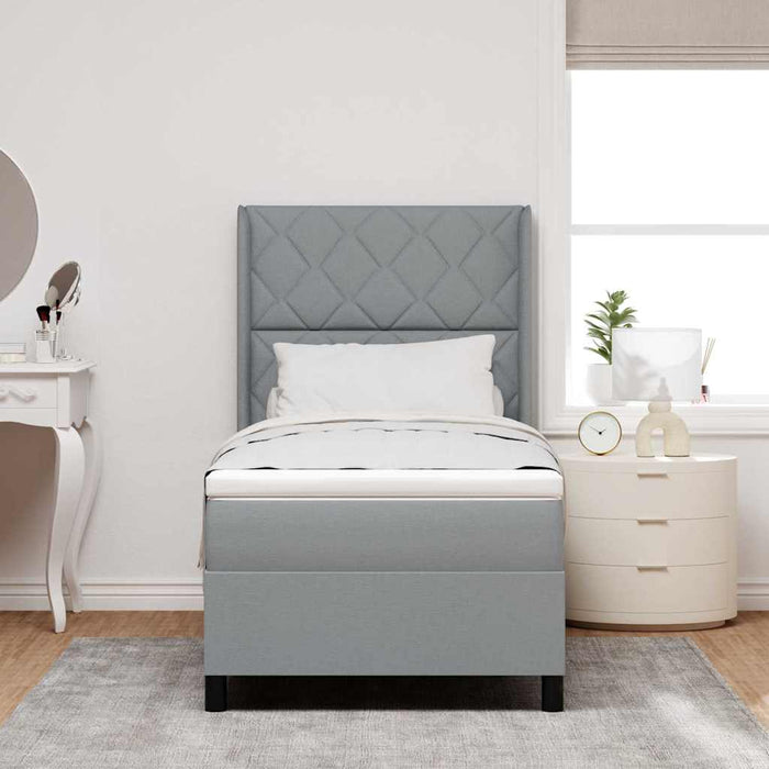 Pat cu arc LED cu headboard Gri deschis 90 x 200 cm țesătură WALTI