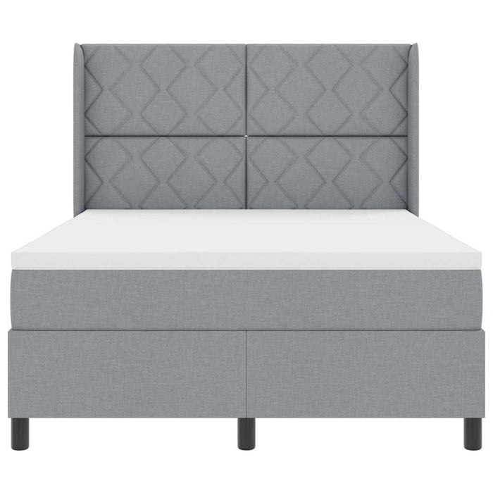 Pat cu arc LED cu headboard Gri deschis 140 x 190 cm țesătură - WALTI WALTI