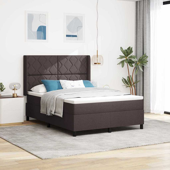 Pat cu arc LED cu headboard Maro închis 140 x 190 cm țesătură WALTI