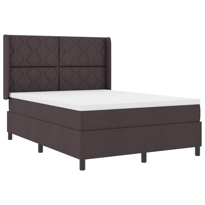 Pat cu arc LED cu headboard Maro închis 140 x 190 cm țesătură WALTI