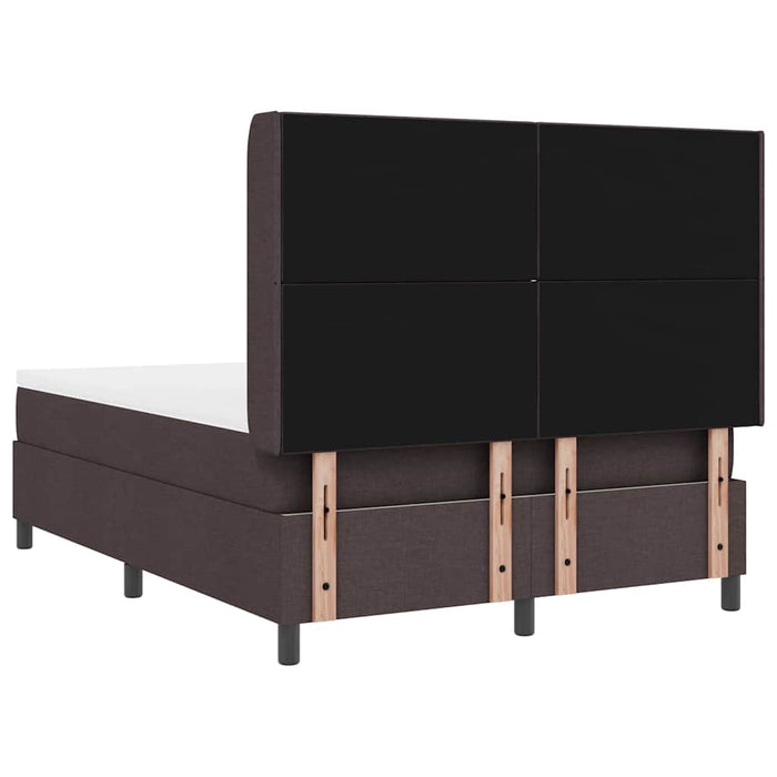 Pat cu arc LED cu headboard Maro închis 140 x 190 cm țesătură WALTI