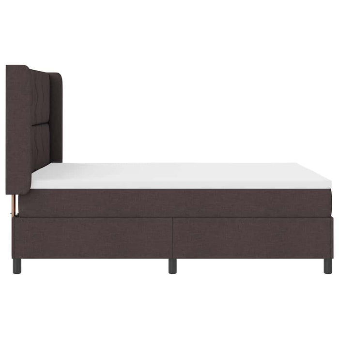 Pat cu arc LED cu headboard Maro închis 140 x 190 cm țesătură WALTI