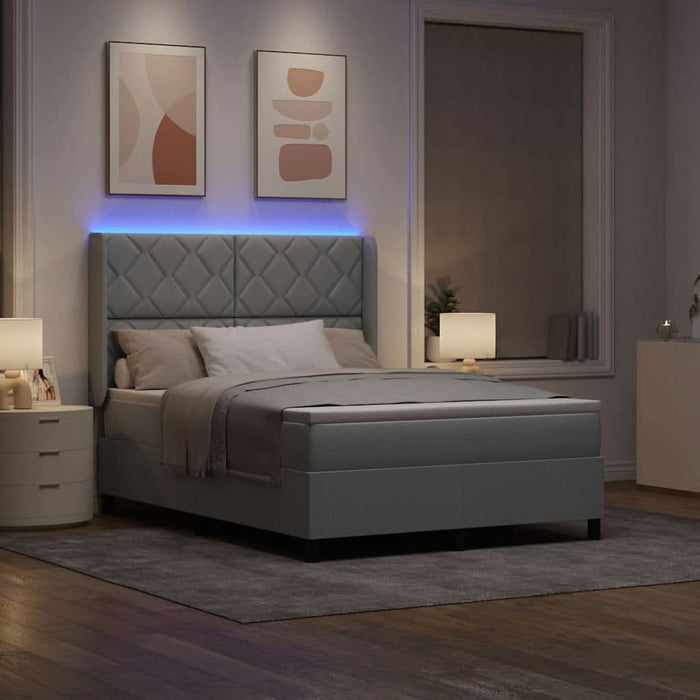 Pat cu arc LED cu headboard Gri deschis 140 x 200 cm țesătură WALTI