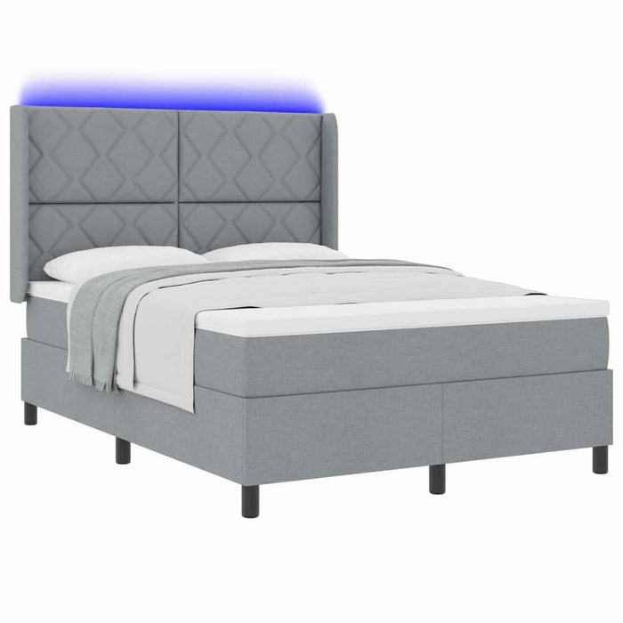 Pat cu arc LED cu headboard Gri deschis 140 x 200 cm țesătură WALTI