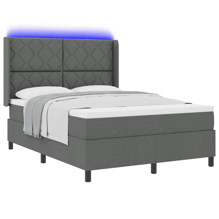 Pat cu arc LED cu headboard Gri închis 160 x 200 cm țesătură WALTI