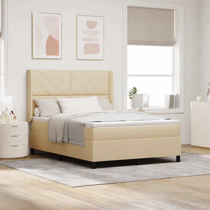 Pat cu arc LED cu headboard Crem 160 x 200 cm țesătură WALTI