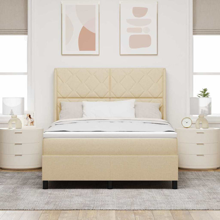 Pat cu arc LED cu headboard Crem 160 x 200 cm țesătură WALTI