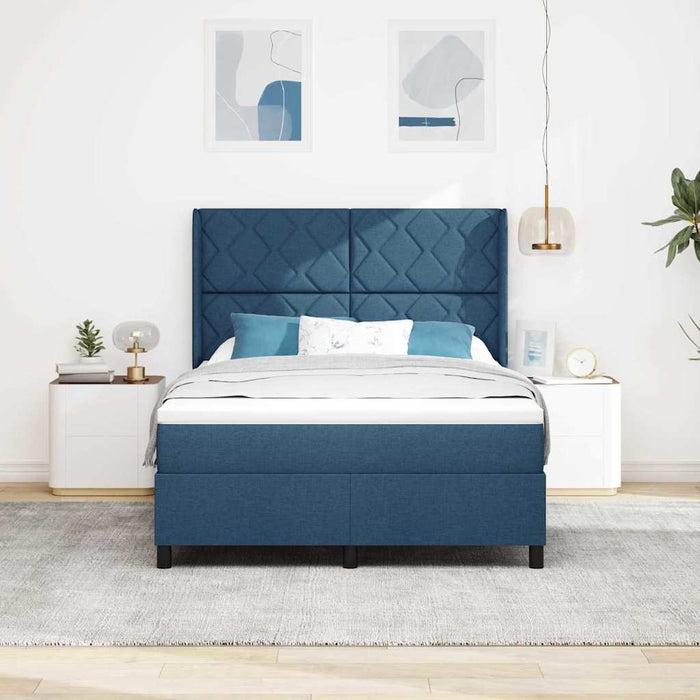 Pat cu arc LED cu headboard albastru 160 x 200 cm țesătură WALTI