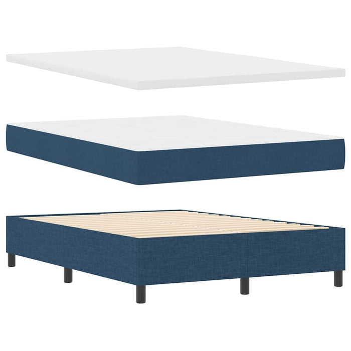Pat cu arc LED cu headboard albastru 160 x 200 cm țesătură WALTI