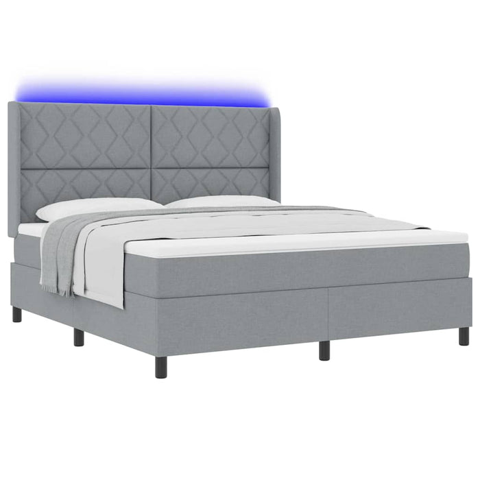 Pat cu arc LED cu headboard Gri deschis 180 x 200 cm țesătură - WALTI WALTI